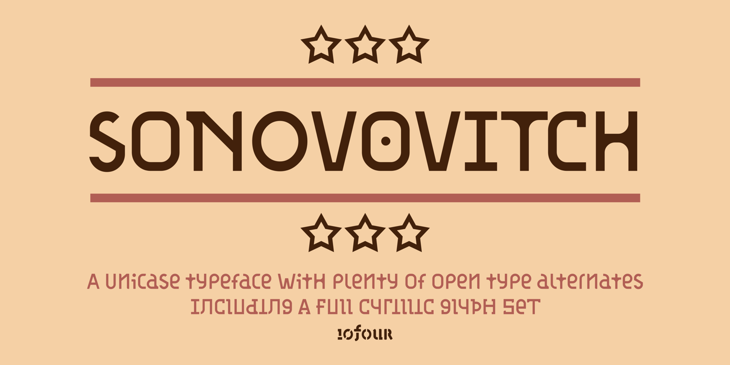 Пример шрифта Sonovovitch #1